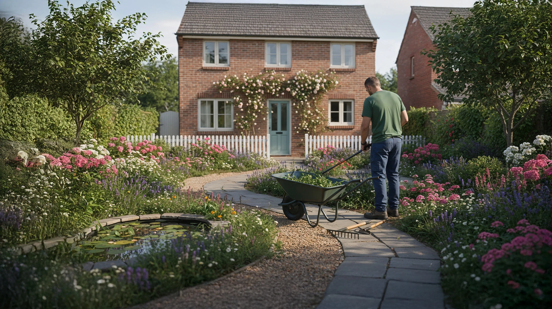 Résidence moderne multi-étages avec balcons et terrasses végétalisées, située dans un environnement paysager verdoyant